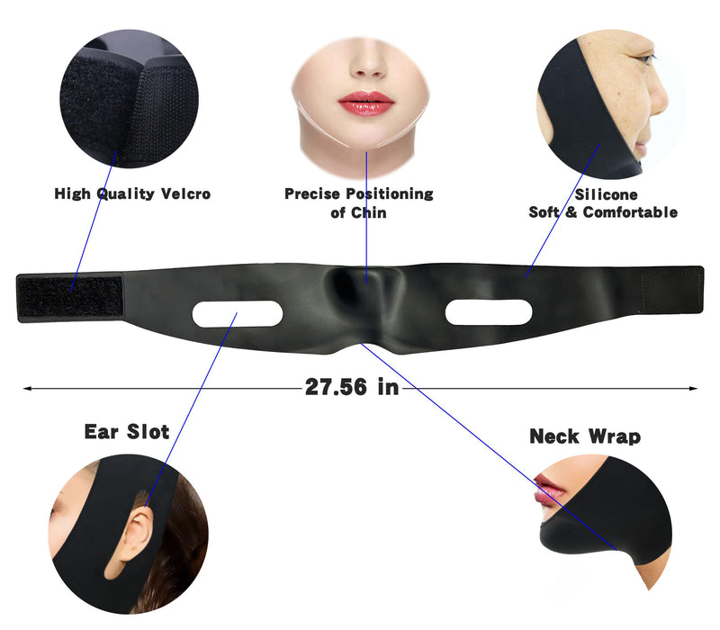WIDVIH Silicone Chin Strap，V Line Mask Lifting Strap ，V Shaped Chin Mask for Women & Men (2PC) 2PC