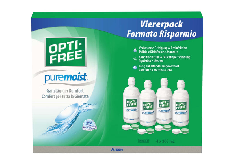 [Australia] - Opti-Free PureMoist contact lens care product, system pack, 4 x 300 ml 4x300 ml 