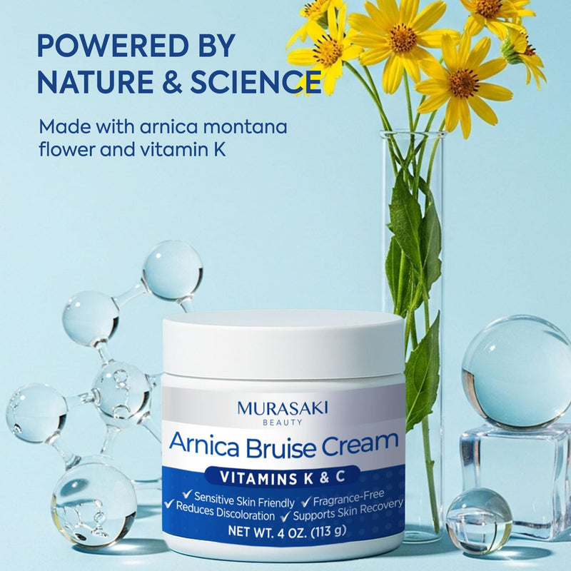 Arnica Bruise Cream Extra Strength for Thin & Sensitive Skin, 4 oz | Enriched with Arnica Montana & Vitamins K, C & E - Daily Care for Bruised Skin for Teens, Adults & Seniors 4 Ounce (Pack of 1)