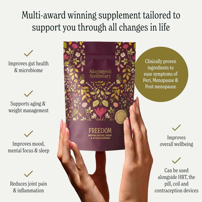Freedom – Premium Menopause & Perimenopause Supplement, Botanical Powder with Saffron, Mushrooms, Herbs. Herbalist Formula. 195 g