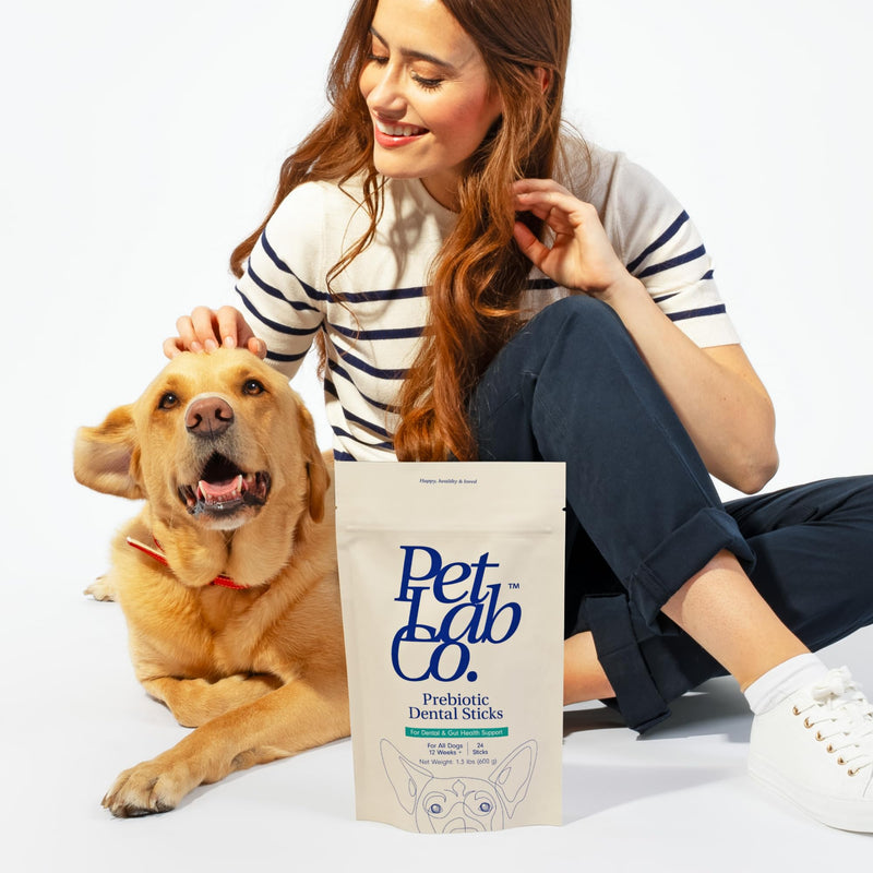 PetLab Co. Dental Sticks – Dog Dental Chews -Target Plaque & Tartar Build-Up at The Source - Designed to Maintain Your Dog’s Oral Health, Keep Breath Fresh and Provide Digestive Help (24 Sticks) Prebiotic 24 Count (Pack of 1) - PawsPlanet Australia