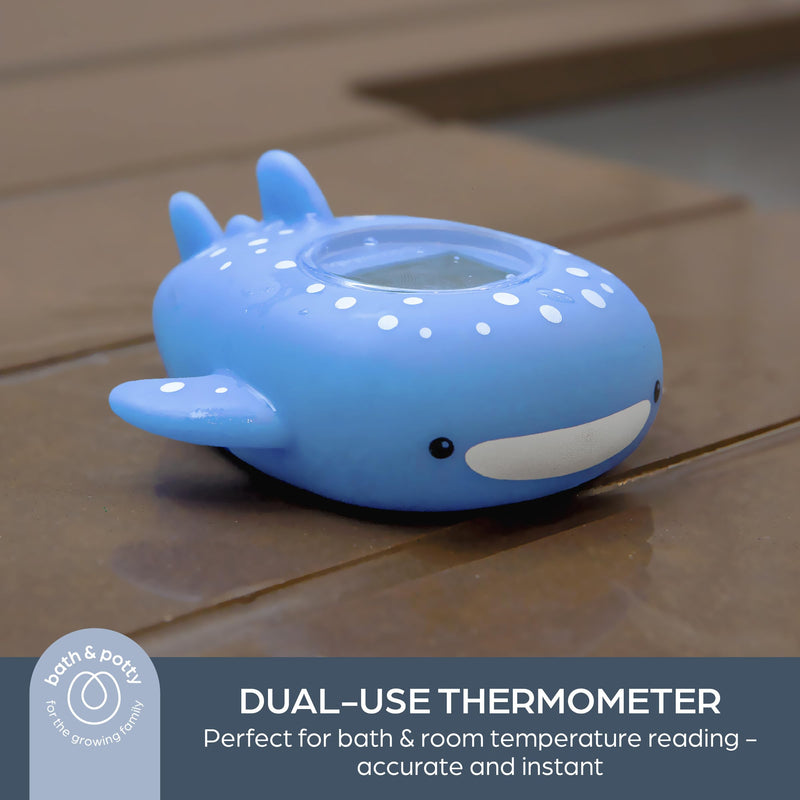 [Australia] - Dreambaby Whale Shark USB Rechargeable Baby Bath Thermometer - Instant Read, Digital Room and Baby Bathtub Water Fun Floating Toy - Newborn Must-Have 