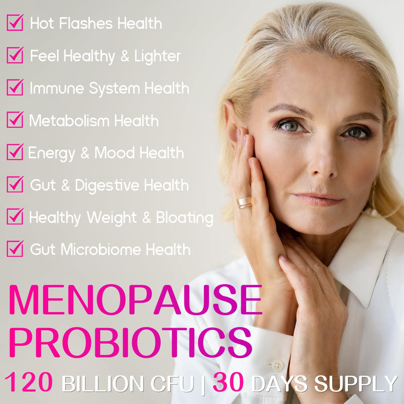 [Australia] - Negima Menopause Supplements for Women, 120 Billion CFUs Probiotics for Women, 13-in-1 Herbs & Botanicals Complex, for Menopause - 60 Caps 60 Count (Pack of 1) 