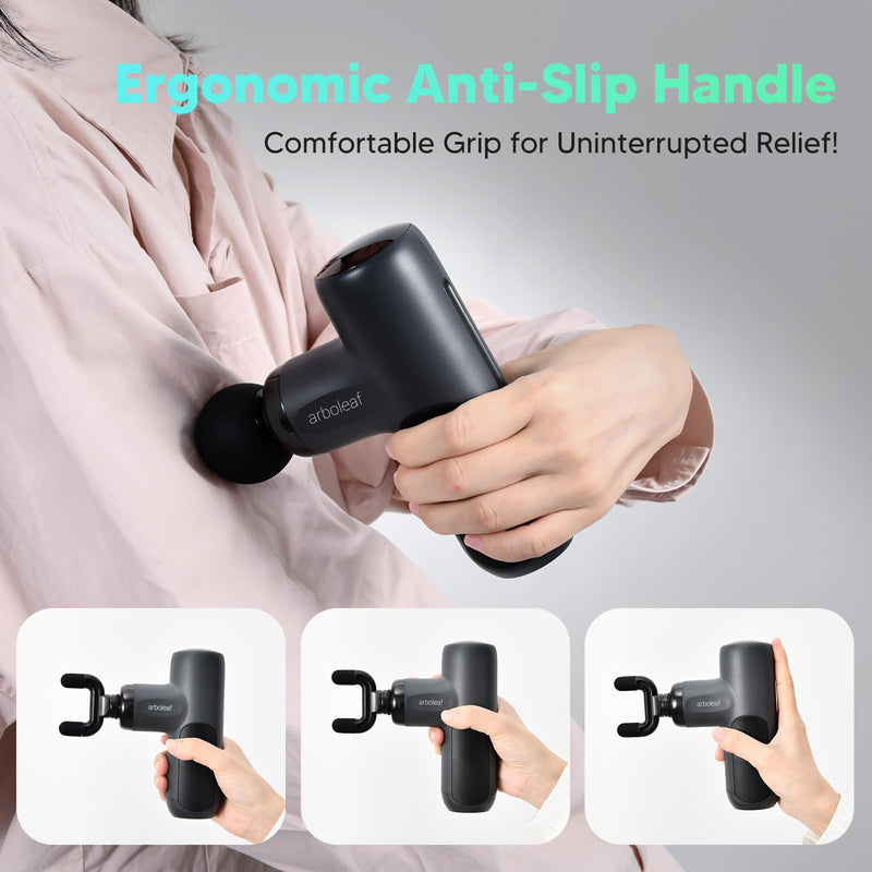 arboleaf Mini Massage Gun, Deep Tissue Percussion Massager Back Pain Relief | portable travel size, ultra-quiet, gift for men and women Slate Gray