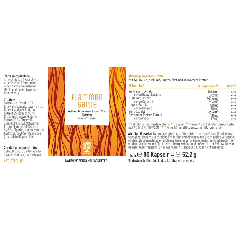 [Australia] - Frankincense Turmeric Ginger Capsules High Dose - 196.1 mg Boswellic Acid, 133.3 mg Curcumin, Cinnamon, Gingerol & Piperine - Without Chemical Anti-Inflammatories or Joint Capsules Flame Guard 