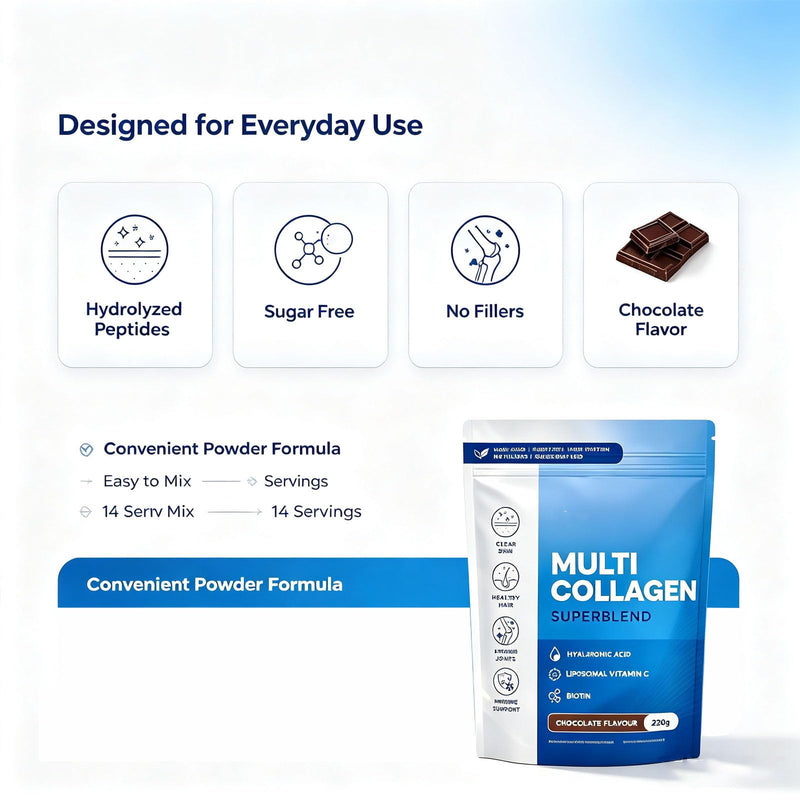 Elevate Multi Collagen Powder for Women Chocolate, for Women's Daily Care