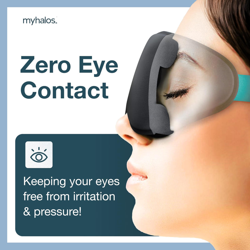 [Australia] - MyHalos¬Æ Sleep Mask - Eye Masks for Sleep - 100% Blackout Sleeping Mask for Women, Men & Side Sleepers - 3D Sleeping Eye Mask for Zero Pressure - Award Winning Design, Eyelash Friendly & Breathable 1 Count (Pack of 1) Black 
