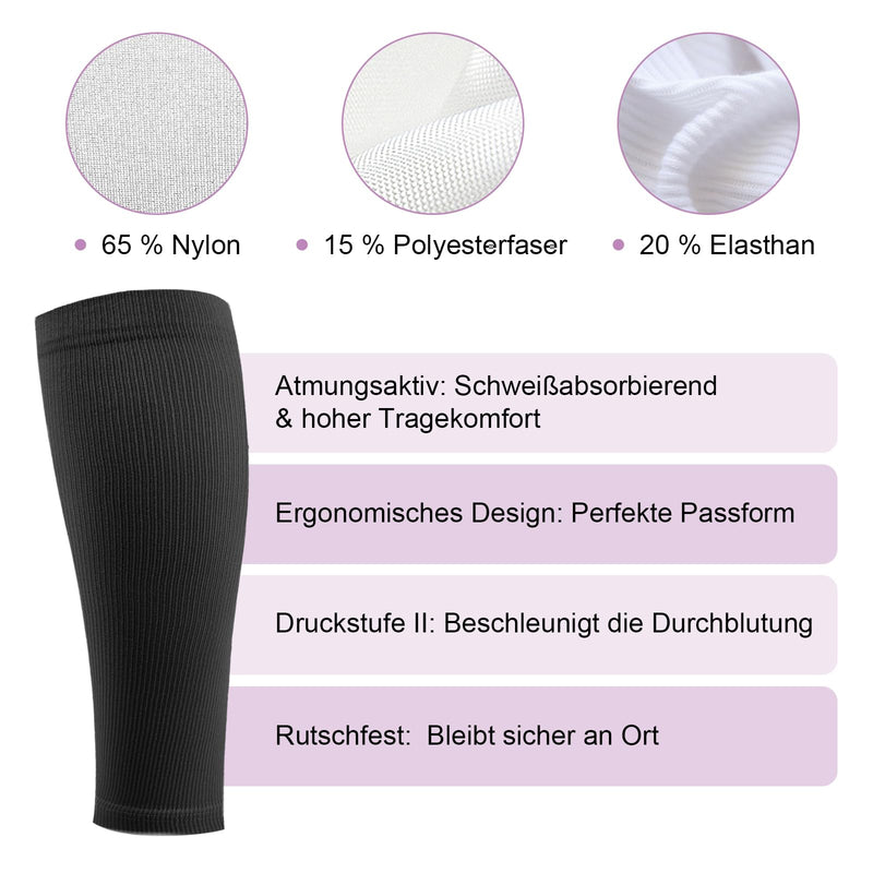 [Australia] - Migliore Wear 2 PAIRS of compression stockings for women and men, 20-30 mmHg | Class 2 Medical Compression Stockings, Graduated Support Support Stockings Thrombosis Stockings M Black 