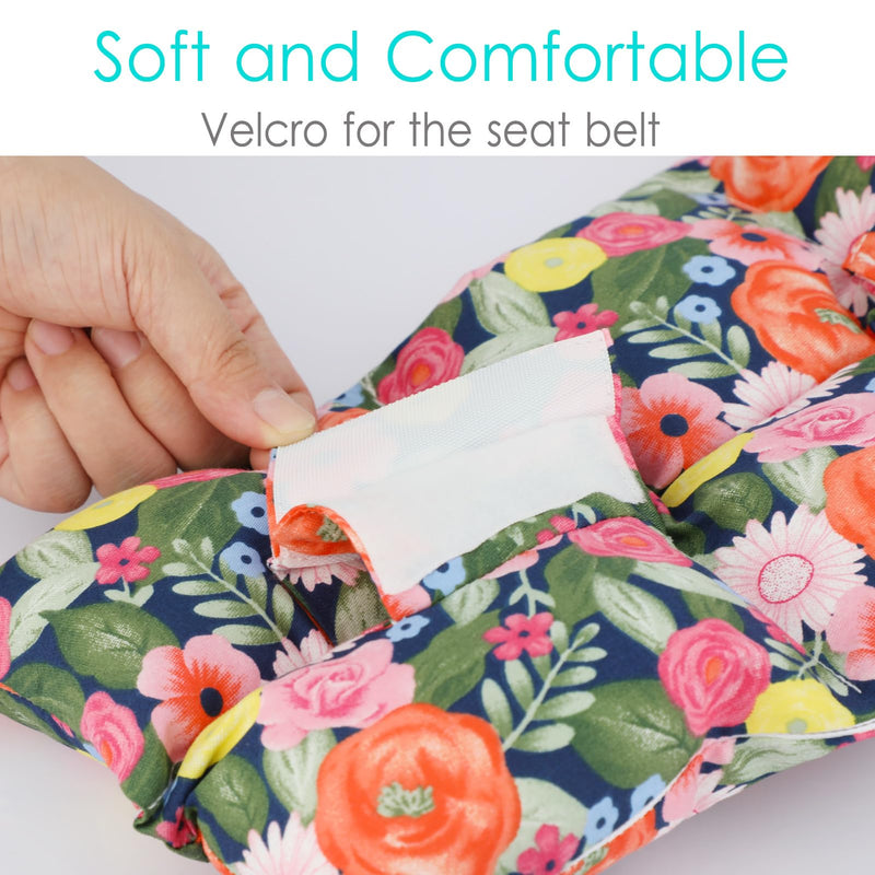 [Australia] - Ostomy Seat Belt Protector Stoma Seatbelt Pillow Ostomy Bag Covers Colostomy Pouch Supplies Post Surgery Recovery for Women Men Floral Print 