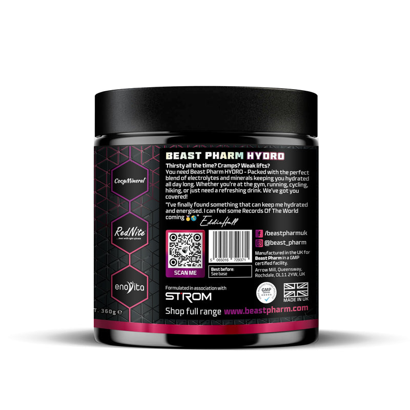 Beast Hydro Electrolytes Powder 60 Servings Keto Electrolyte Drinks for Hydration - Sugar Free with Potassium, Magnesium & More - 360g Beastberry
