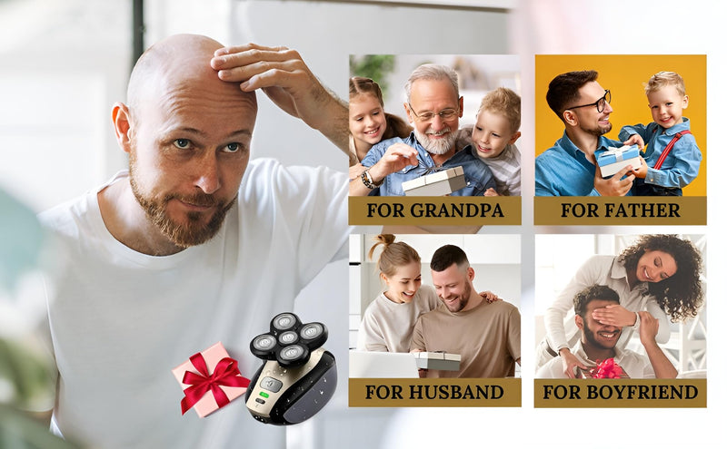 [Australia] - Five in one Razor USB Charging Cable, Instruction Manual, Cleaning Brush, Silicone Head, Barber Head, face wash Head, Nose Hair Device, Shaver 5 Knife Head, Limit Comb 