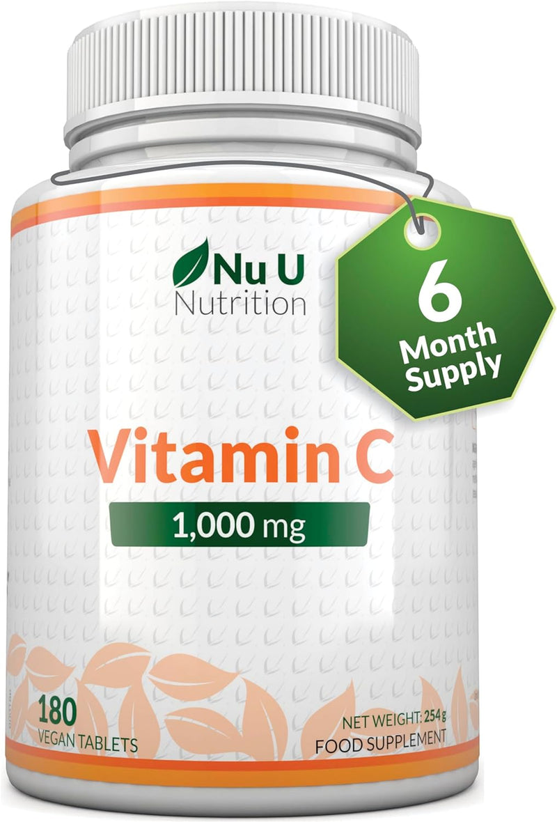 [Australia] - Vitamin C 1000mg | 180 Premium Tablets (6 Month’s Supply) | High Dose Quality Ascorbic Acid | Suitable for Vegetarian & Vegans| Made in The UK by Incite Nutrition® 