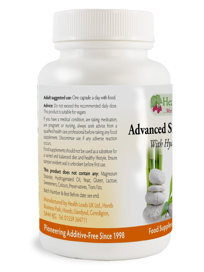 Advanced Silica Complex, High Strength Natural Silica from Bamboo Extract, Zinc Selenium and Biotin contributes to the Maintenance of Normal Hair, Skin and Nails, No Magnesium Stearate, 90 Capsules