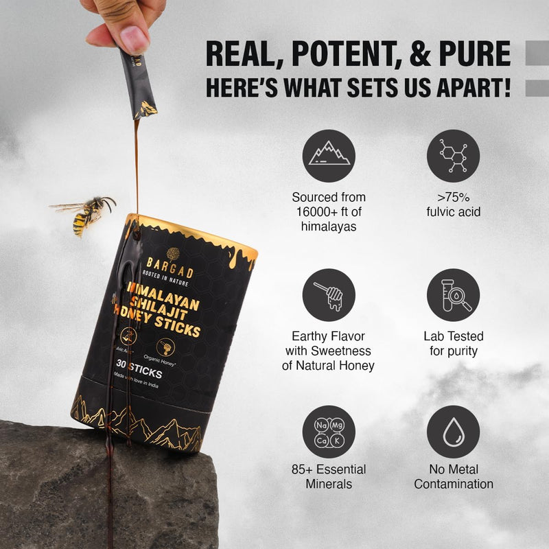 [Australia] - Pure Himalayan Shilajit Honey Sticks with Saffron ‚Äì 30 Count | 75%+ Fulvic Acid, 85+ Trace Minerals | Natural Energy & Immunity Booster | Easy Single-Use Packets Shilajit honey : 30 sticks 