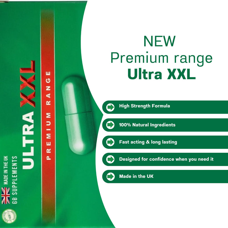 4 X Ultra XXL NEW Advanced Formula Male Vitality Capsules | 400mg | 4 Capsules | L-Arginine, Maca, Ginseng & Tribulus Blend | Energy & Performance Support | UK Manufactured | Vegetarian