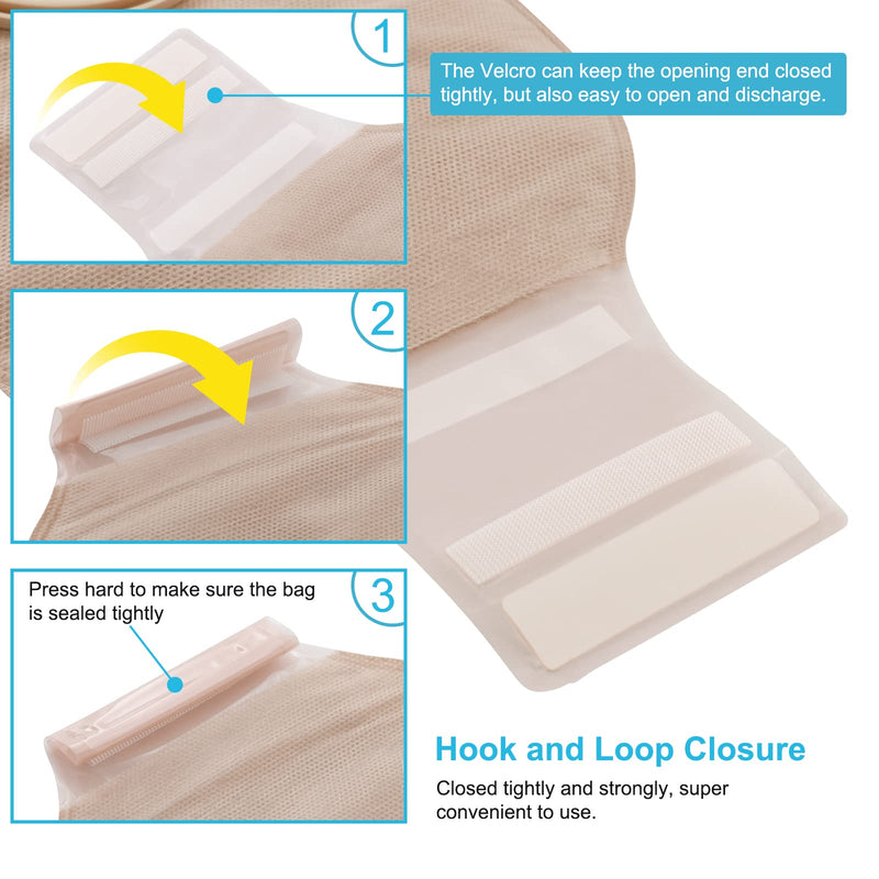 [Australia] - VLOOKUP 21 PCS Colostomy Bags,Ostomy Supplies,Two-Piece Drainable Pouches with Closure for Ileostomy Stoma Care, Cut-to-Fit(15pcs Bags+6pcs Barriers) 15+6pcs Two-piece Ostomy Bag 