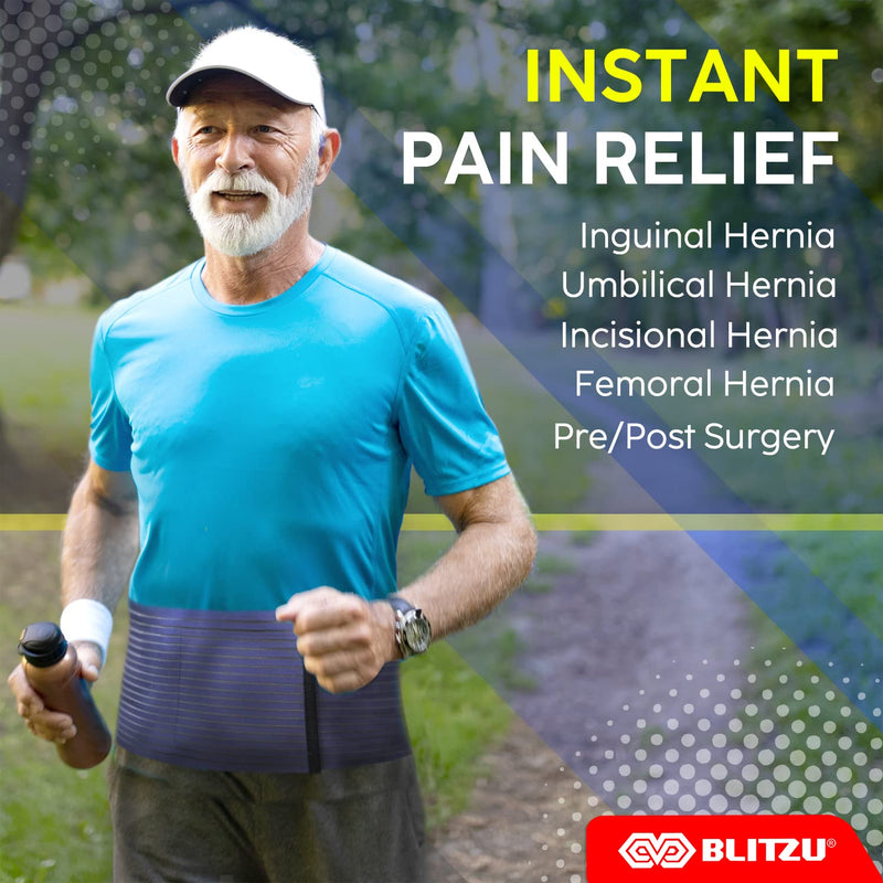 [Australia] - BLITZU Umbilical Hernia Belt for Men and Women – Abdominal Support Binder for Belly Button Hernia Support, Relieve Pain for Incisional, Femoral, Hiatal, & Inguinal Hernia Surgery Prevention Aid L-XL Large-X-Large 