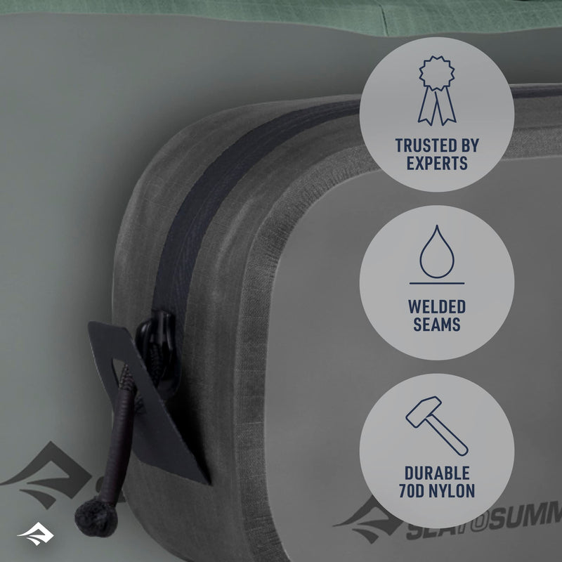 Sea to Summit Hydraulic Packing Cube, Dust and Water-Resistant Travel Organizer Laurel Green Sm / 1.5 Liter