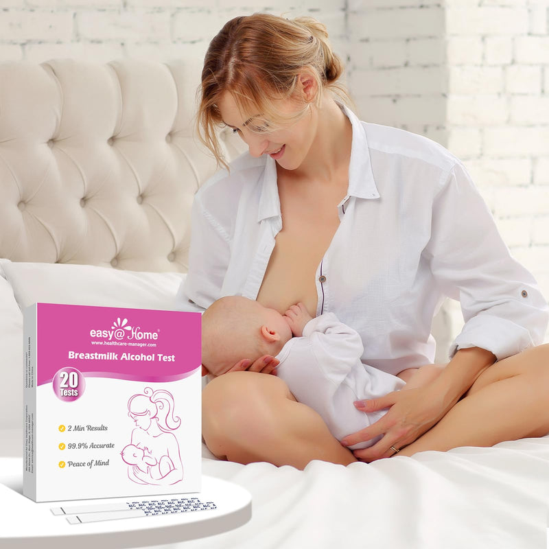 [Australia] - Easy@Home Breastmilk Alcohol Test Strips, at Home Alcohol Test for Breastfeeding and Lactation Milk Testing, Give Nursing Mothers Clarity, Easy, Quick and Precise Detection, EBA-20T, 20-Pack 