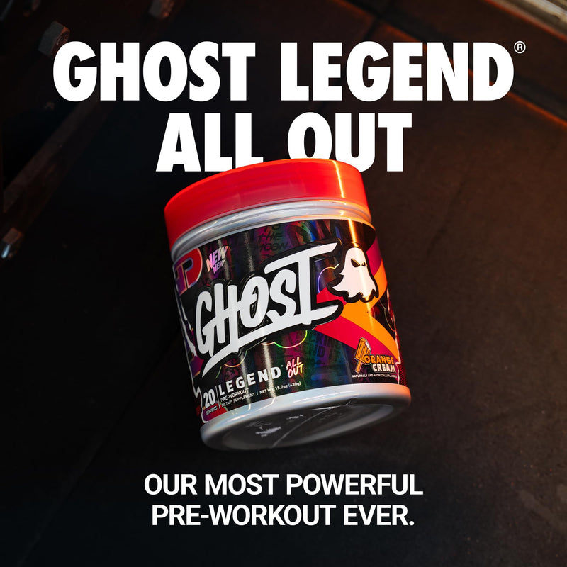 [Australia] - GHOST Legend All Out V2 Pre-Workout Powder, Orange Cream - 20 Servings - Pre-Workout Supplement for Men & Women - Energy & Pumps - Caffeine, Citrulline, Beta Alanine, Betaine, NO3-T Sugar Free V2 Orange Cream 
