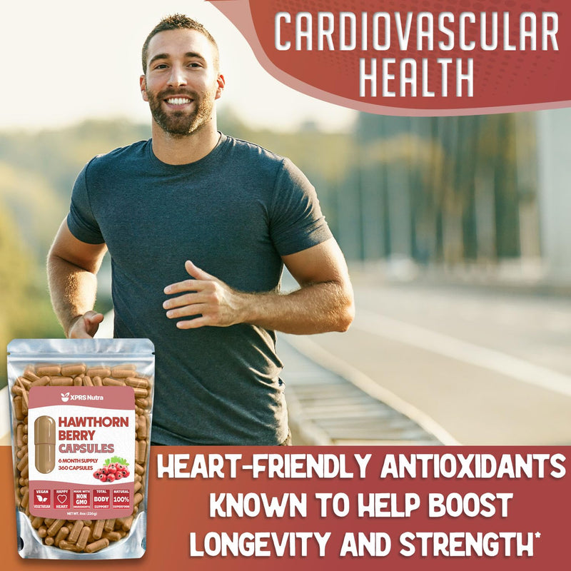 [Australia] - Hawthorn Berry Powder Capsules - 360 Count (6 Month Supply) - Premium Hawthorn Berry Capsules for Cardiovascular Support - Hawthorne Berry Powder - An Ideal Hawthorne Supplement for Men and Women 