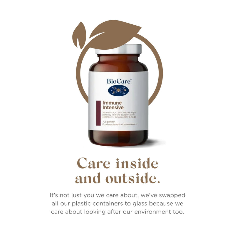 BioCare Immune Intensive - High Strength Powder with Vitamins A, C, D, Zinc & Magnesium - for Energy & Immune Support - 70g