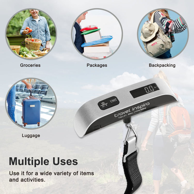travel inspira Travel Essentials Kit: Luggage Scale + Oxofrd 9 Pack Vacuum Storage Bags