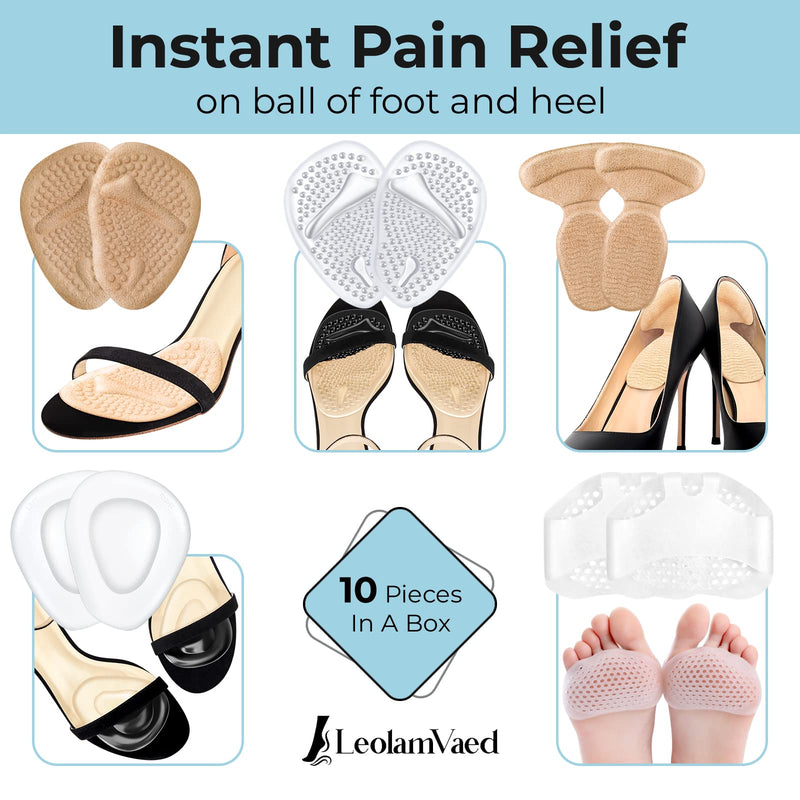 [Australia] - Reusable Bunion Pad Forefoot, Bunion Pad High Heels for Women, All Day Pain Relief and Comfort, Washable Forefoot Pad One Size Bunion Pad (10pcs in Set) All in One Set A 