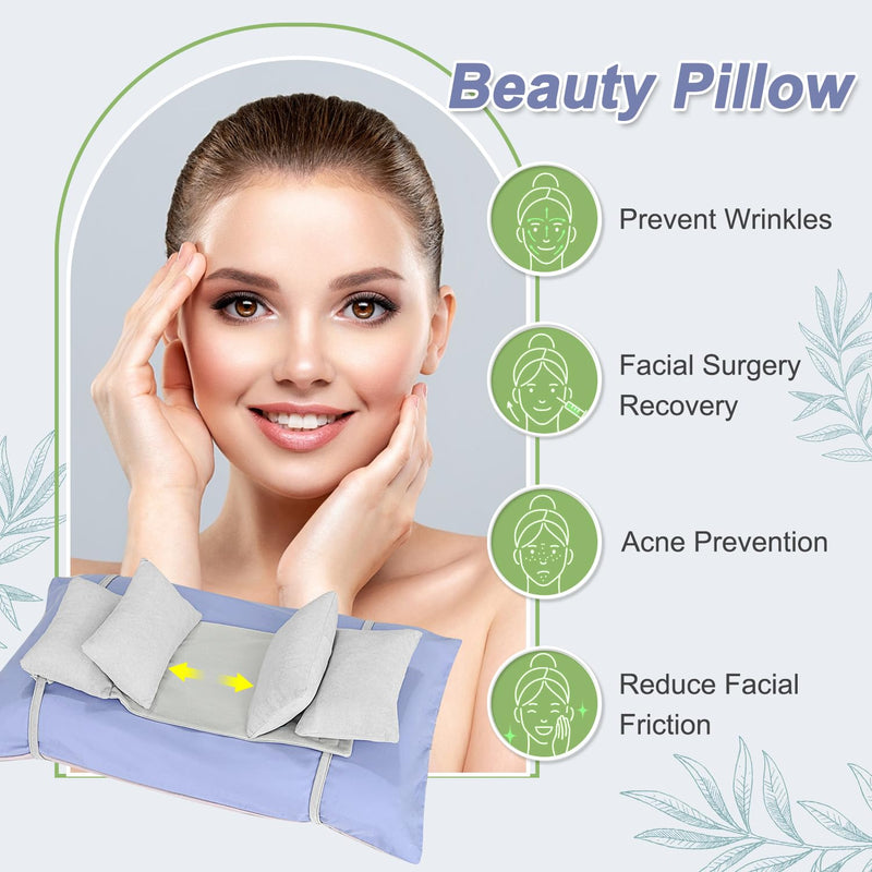 [Australia] - Mybow Beauty Pillows for Sleeping Anti Aging Wrinkle Face Surgery Sleep Upright Pillow Back Training Neck Stabilizer Face Wrinkle Prevention Head Straight Immobilizer Positioning Wedge Support Pillows Grey 