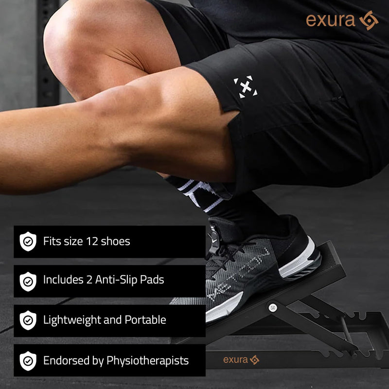 [Australia] - Exura Slant Board Calf Stretcher Adjustable Slant Board, Knees Over Toes, Incline Board, Achilles Stretcher, Ankle Stretcher, Squat Wedge, Stretch Board, Physical Therapy, Calf Pro Board 