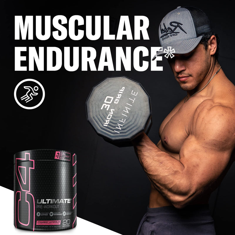 [Australia] - Cellucor C4 Ultimate Pre Workout Powder Watermelon - Sugar Free Preworkout Energy Supplement for Men & Women - 300mg Caffeine + 3.2g Beta Alanine + 2 Patented Creatines - 20 Servings Strawberry Watermelon 20 Servings (Pack of 1) 