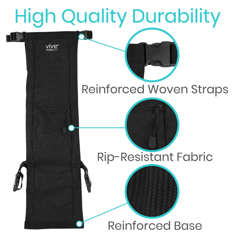 [Australia] - Vive Oxygen Tank Holder for Wheelchair - Portable Medical Cylinder Backpack for Travel - Carrier Accessories Bag for Walker, Rollator, Scooter - Case Fits Canister Sizes M2, M4, M6, M9, C, D, E Black 
