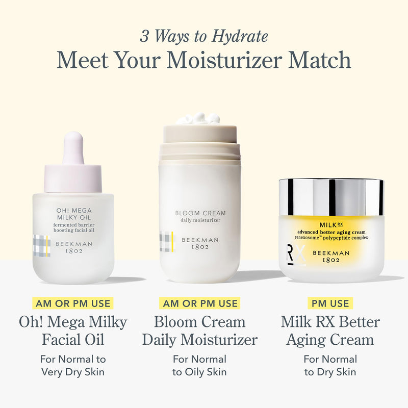 Beekman 1802 Oh! Mega Milky Facial Oil Serum, 1 fl oz | Vitamin C & Niacinamide Serum for Hydration & Barrier Support, Lightweight Face Oil, Non-Greasy, Sensitive Skin Safe 1 Fl Oz (Pack of 1)
