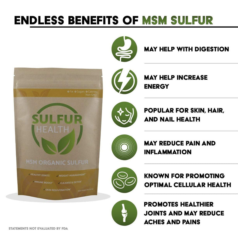 [Australia] - MSM Organic Sulfur - 99.9% Pure MSM Supplement - Lab-Tested & Certified (1 Pound) 1 Pound (Pack of 1) 