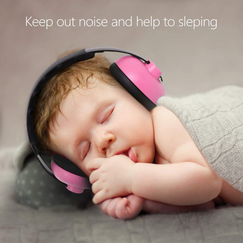 [Australia] - Baby Ear Protection Noise Cancelling Headphones for Kids Noise Reduction Hearing Protection Earmuffs for 0-3 Years Babies, Toddlers, Infant (Redrose) Red 