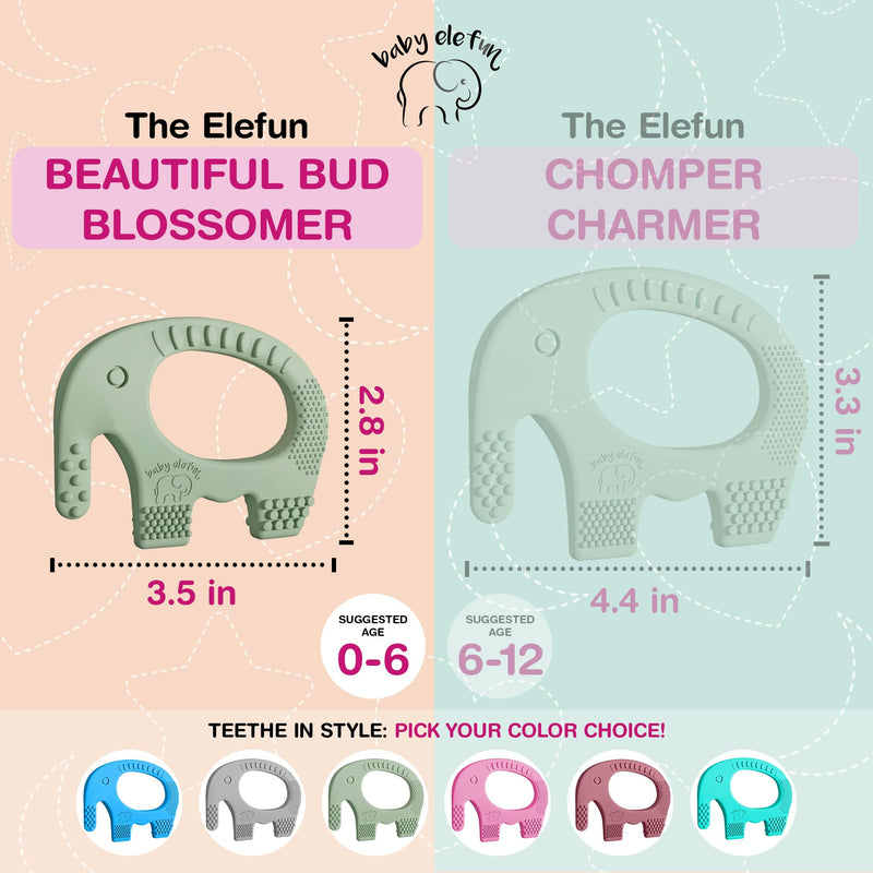 [Australia] - Teething Toys for Babies Age 0 to 6 Months - Baby Elefun 5X Pain Relief Smart Teether - Zero Developmental Delay Silicone Baby Teething Toy Ring - Cute Infant Shower Gift Chew Toy for Babies 0-6 –úonths 0-6 Olive 