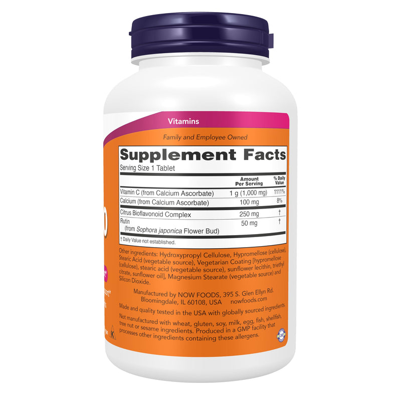 NOW Foods Supplements, Vitamin C-1000 Complex with 250 mg of Bioflavonoids, Buffered, Antioxidant Protection*, 180 Tablets 180 Count (Pack of 1)