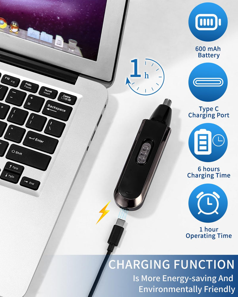 [Australia] - Nose hair trimmer for men, USB rechargeable nose hair trimmer, 3 in 1 ear hair trimmer, eyebrow trimmer, nose hair trimmer for women for trimming 