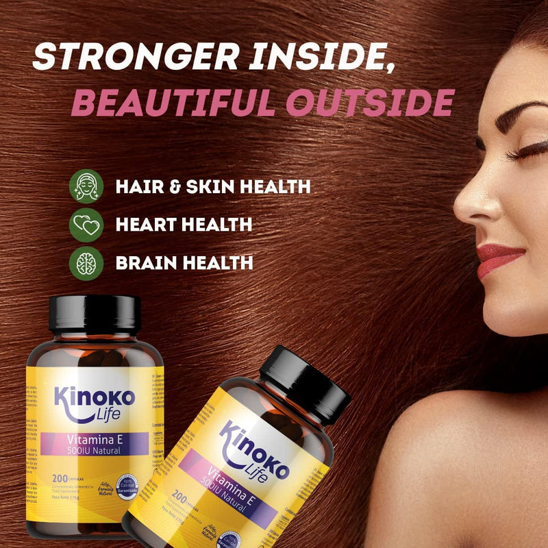 [Australia] - VITAMIN E 500 IU | 200 capsules | 100% fat soluble and pure | Heavy metal free | Does not contain soy | Immune system, protects our skin and our heart | Gluten free | Without magnesium stearate 