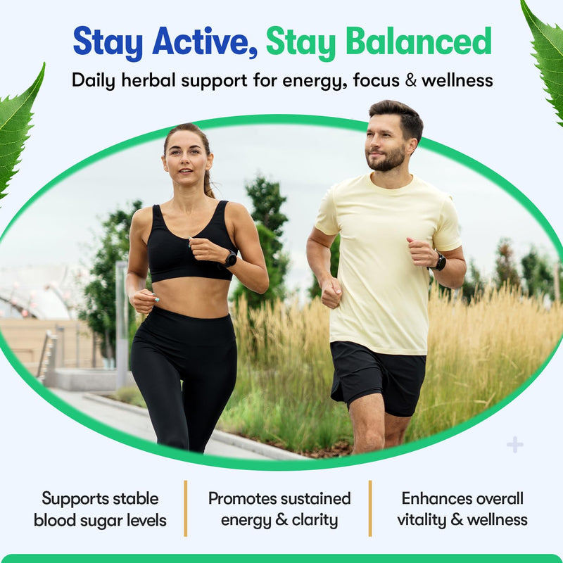Zyzven Naturals Blood Sugar Support, 60 Vegan Capsules, Herbal Food Supplement with Organic Ingredients, Made in UK