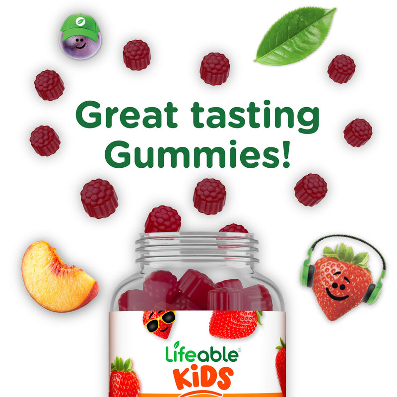 Lifeable Zinc Gummies for Kids |15mg | Great Tasting Kids Zinc Supplements | GMO Free Vegetarian Zinc Vitamins | for Healthy Skin and Immune Support for Kids and Children | 90 Gummies