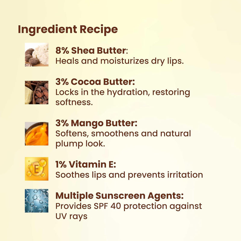 Brinton UV Doux Lip Balm SPF40 | Hydrates and Protects Lips with Almond Oil, Olive Oil and Vitamin E