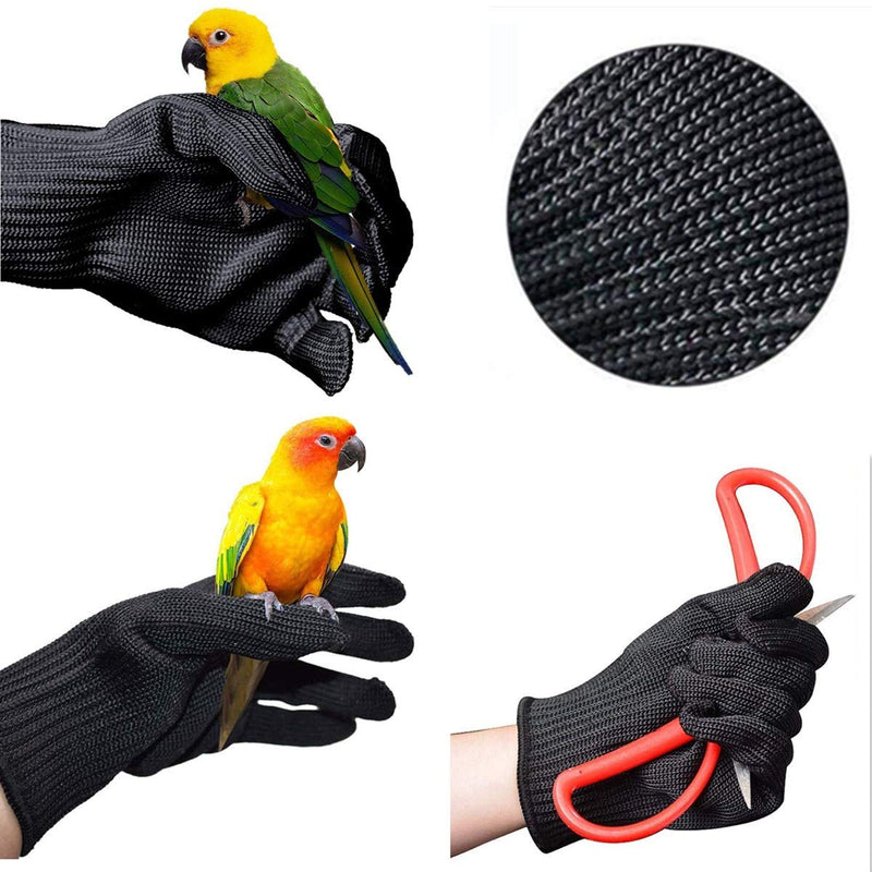 alfyng Bird Training Anti-Bite Gloves, Small Animal Handling Gloves, Chewing Protective Gloves for Small Animal Pet Squirrels Hamster Parrotlets Cockatiels Finch Macaw (1 Pair) Black - PawsPlanet Australia