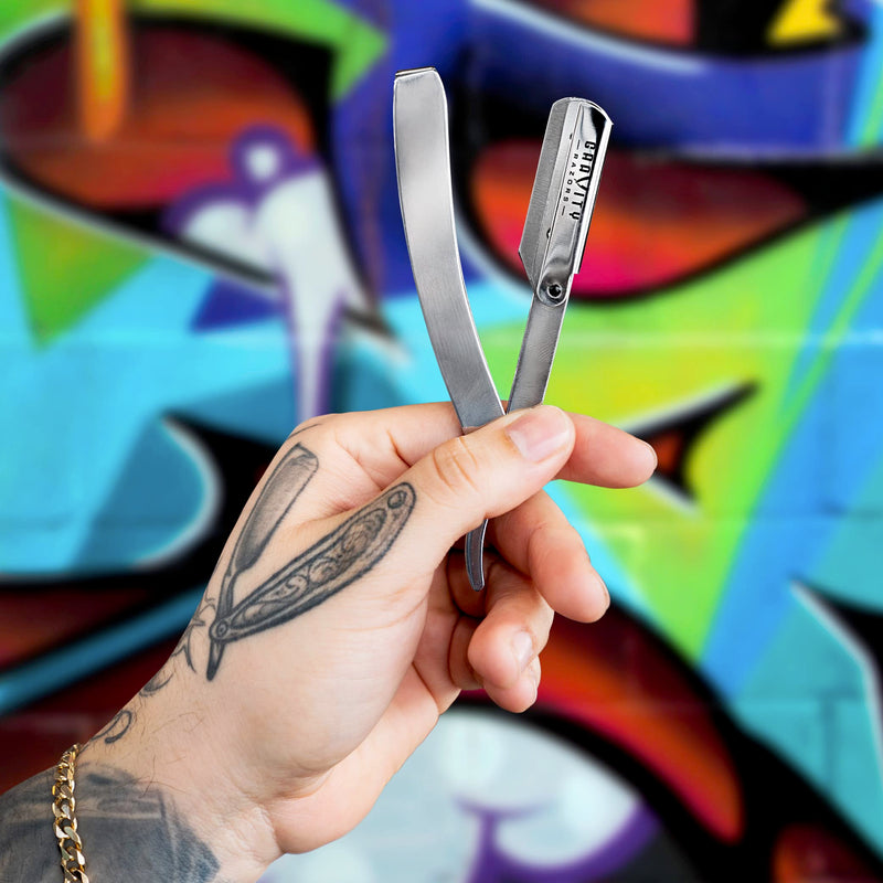 [Australia] - Professional Straight Razor - Minimal Exposure Straight Razor Kit with 10 Gravity Premium Blades, .5mm Exposed (Chicago) Chicago 