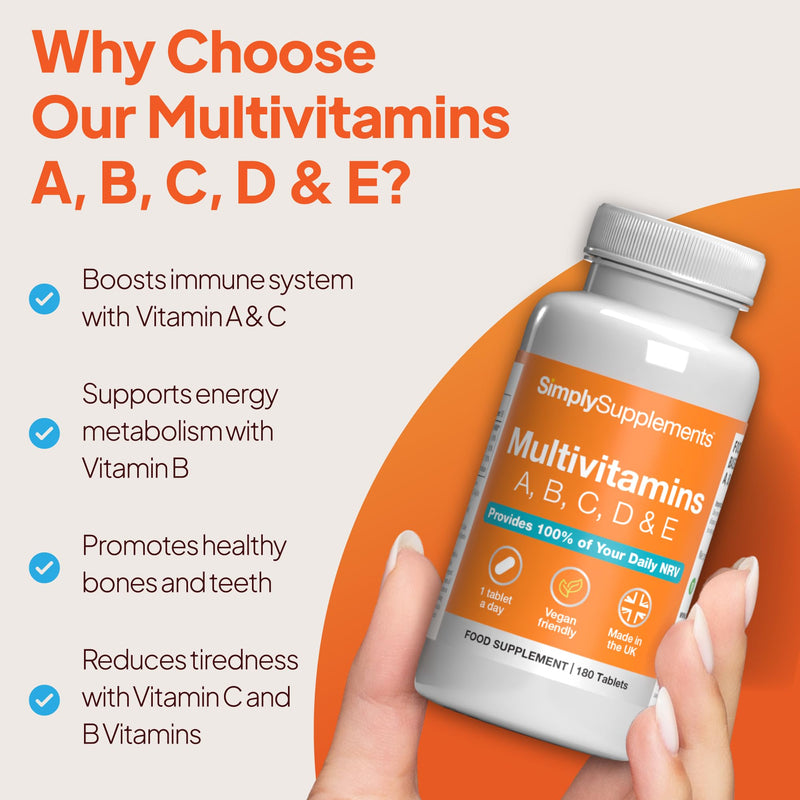 Multivitamin Complex | Supports Immune Health, Energy & Skin Health | Suitable for Vegans & Vegetarians | 360 Tablets = 12 Months’ Supply | Manufactured in The UK in Accordance with GMP Standards 180 count (Pack of 2)