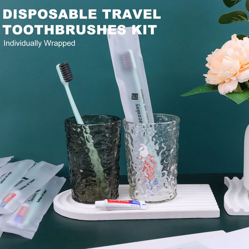 [Australia] - Disposable Toothbrushes with Toothpaste,30 Pack Green Individually Wrapped Disposable Travel Toothbrushes Kit in Bulk for Homeless,Nursing Home,Hotel,Charity 30 