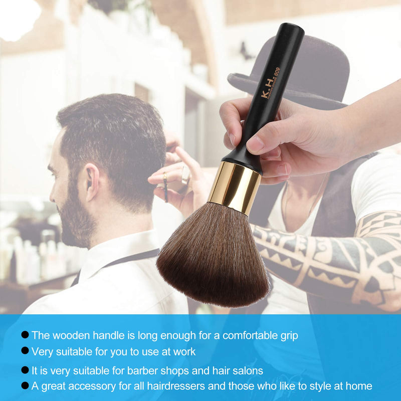 Neck Duster Brush, Neck Face Duster Broken Hair Sweep Brush Professional Salon Barber Hairdressing Brush Hair Cutting Duster Brush Hair Sweep Cleaning Barbershop Accessories(Black) Black