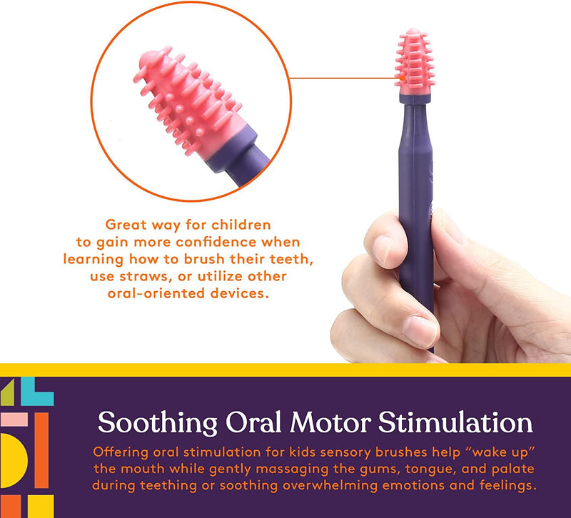 [Australia] - Special Supplies Sensory Mouth Brushes and Oral Stimulation Tools for Kids and Adults, 6 Pack, Wake Up Mouth for Desensitization, Soft, Flexible, Textured Silicone 