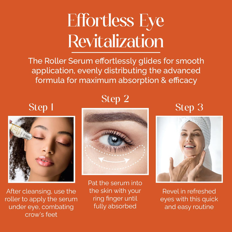 Bella Beauty Vitamin C Under Eye Roller Serum - Dermatologist Tested, Anti Aging, Korean Skin Care - Helps Minimize Dark Circles, Puffiness, Fine Lines - Vegan, Clean Beauty, Cruelty Free - 1.69 Fl Oz