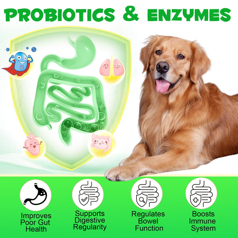 Probiotics for Dogs, 180 Chews Dog Probiotics and Digestive Enzymes, Promotes Gut Health, Dog Probiotics for Bowel Support, Immunity Health - PawsPlanet Australia